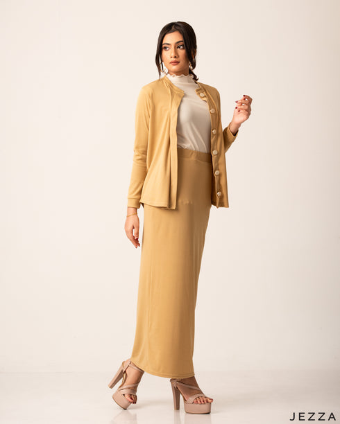 Elegant Ribbed Spandex Three-Piece Set 61332/61351